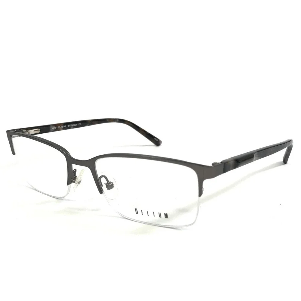 Helium Eyeglasses Frames 4419 SATIN GUN Satin Gunmetal Half Rim 53-18-140
